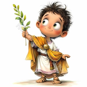 Garçon grec original Clip Art 10 haute résolution aquarelle JPG indésirable journalisation, scrapbooking, fabrication de cartes en téléchargement numérique Kit Fantasy Grèce clipart