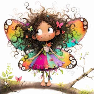 Imágenes prediseñadas de hadas de la naturaleza de verano, 10 imágenes en acuarela de alta resolución en formato JPG, para diario basura, scrapbooking, creación de tarjetas, kit de descarga digital, cuento de hadas de fantasía