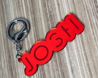 Personalized Mirror Acrylic Keychain, Custom Name Tag