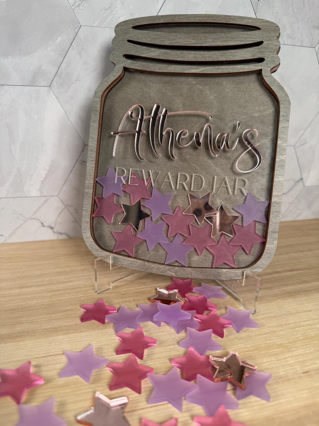 Personalized Magnetic Reward Jar • Laser Cut Wood & Acrylic Star ...