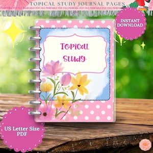 Topical Bible Study Worksheet | Printable, Digital Study Guide for Scripture Study and Reflection | Bible Study Journal PDF