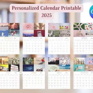 personalized calendar printable photo calendar blank calendar editable calendar DIY four blank  Best Gift monthly planner printable PDF 2025