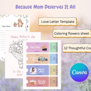 Porque mamá se lo merece todo Feliz regalo del Día de la Madre Regalo del Día de la Madre DIY Listo para imprimir Algo diferente para el Día de la Madre Regalo perfecto para mamá