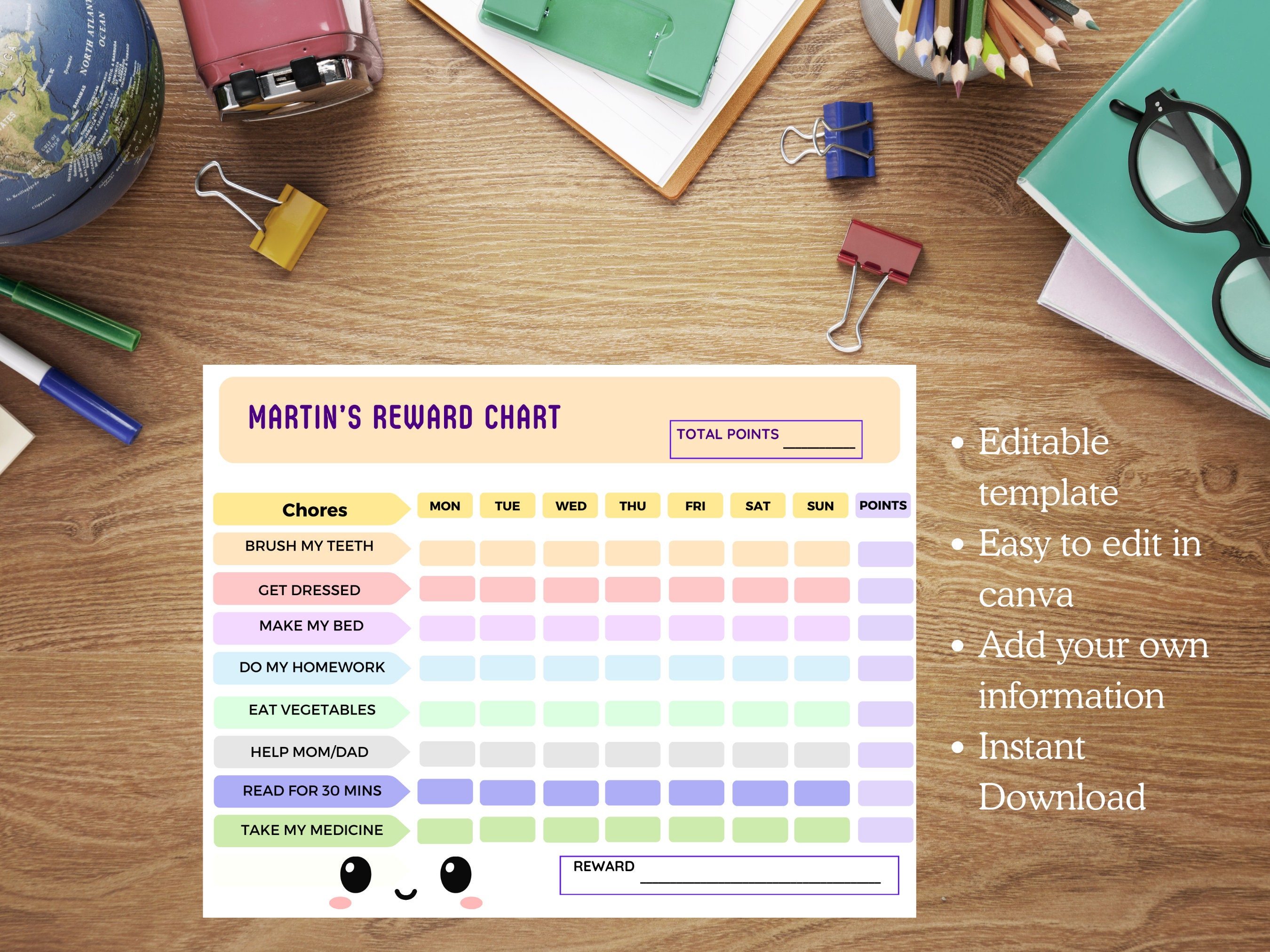 Daily Routine Bluey Editable Cuadro de rutina diaria de Bluey para niños Cuadro de tareas Cuadro de ...