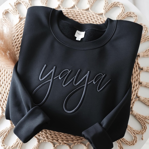 Embroidered Yaya Sweatshirt, Grandma Gift