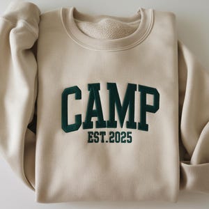 Custom Camp Bachelorette Party Embroidered Sweatshirt Mountain Bride Tee Camp Camping Tees Camp Themed Lake Bachelorette Shirts Camping Tee