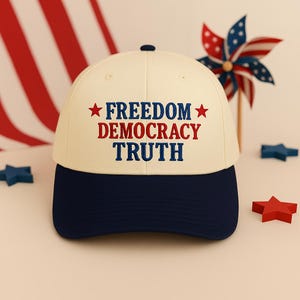 Anti Trump FDT Embroidered Trucker Hat, Baseball hat, Dad Hat, Subtle Anti Trump 4th of July, Reproductive Rights Hat, Gift for Democrat