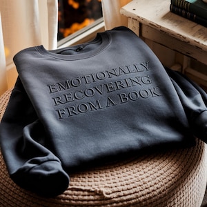 Embroidered Bookish Sweatshirt: Funny Reading Crewneck, Book Lover Gift