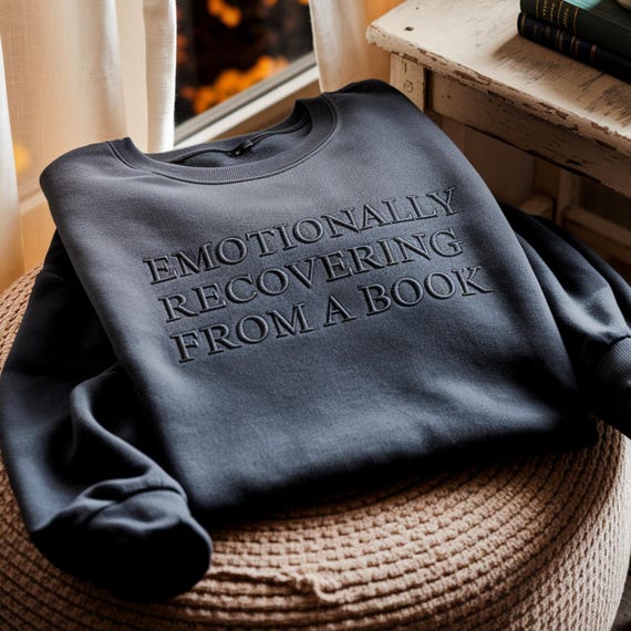 Embroidered Bookish Sweatshirt: Funny Reading Crewneck, Book Lover Gift