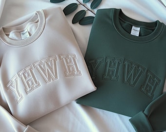 Embroidered YHWH Sweatshirt, Christian Crewneck