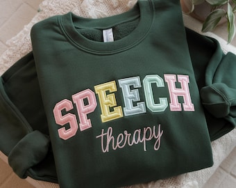 Embroidered Speech Therapy Sweatshirt, SLP Crewneck