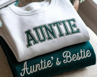 Sudadera bordada para tía, camiseta personalizada para tía, regalo para revelar el embarazo