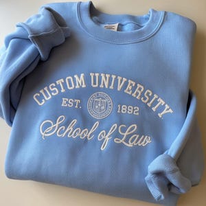 Embroidered Custom College Sweatshirt Hoodie, Personalized Logo University Sweatshirt, College Hoodie, University Hoodie, Graduation Gift