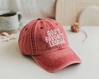Embroidered Baseball Cap: God's Favorite Lesbian, Funny LGBT Pride Hat