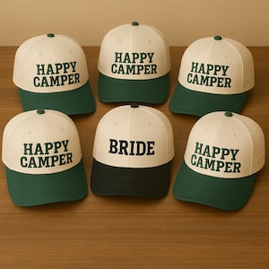 Embroidered Camp Bachelorette Hat: Personalized Bridal Party Baseball Cap