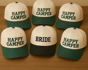 Embroidered Camp Bachelorette Hat | Personalized Bridal Party Cap Favor