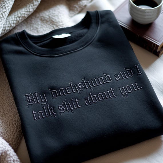 Embroidered Dachshund Mom Shirt, Wiener Dog Tee