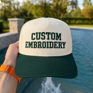 Custom Embroidered Dad Hat: Personalized Text, Logo, Two-Tone Cotton Cap