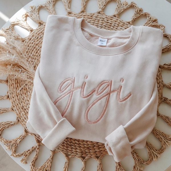 Embroidered Gigi Sweatshirt: Grandma Gift, Mother's Day