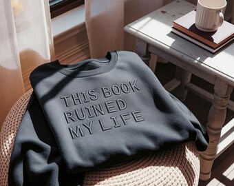 Embroidered Bookish Sweatshirt, Funny Reading Crewneck