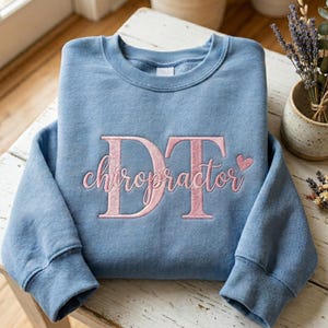 Embroidered DC Sweatshirt, Gift For Chiropractor, Doctor of Chiropractic Medicine, Medical Jacket