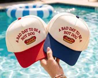 Funny Hot Dog Embroidered Dad Hat: BBQ Cookout Cap