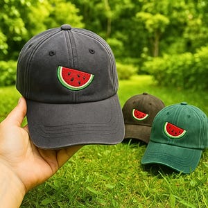 Watermelon Embroidered Hat, Dad Hat, Summer Cap