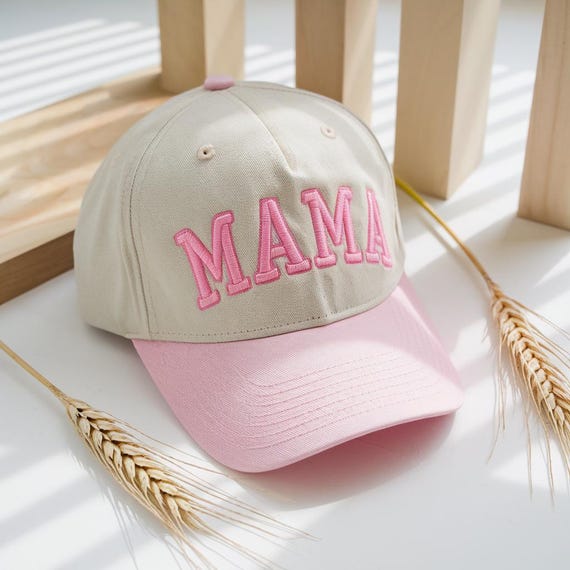 Custom Embroidered Mama Hat: Two-Tone Cotton Baseball Cap