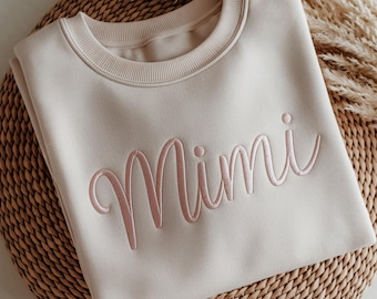 Embroidered Mimi Sweatshirt, Custom Grandma Crewneck, Mothers Day shirt