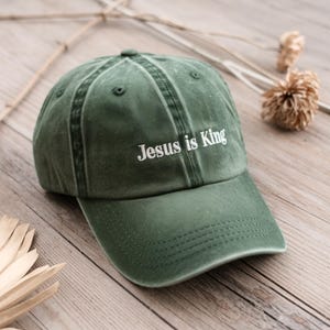 Jesus is King Embroidered Dad Hat: Christian Faith Apparel