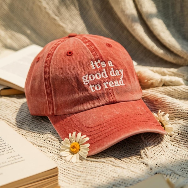 Embroidered It's A Good Day To Read Baseball Cap, Book Lover Gift