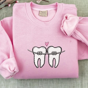 Embroidered Orthodontist Sweatshirt, Dental Assistant Braces Hoodie