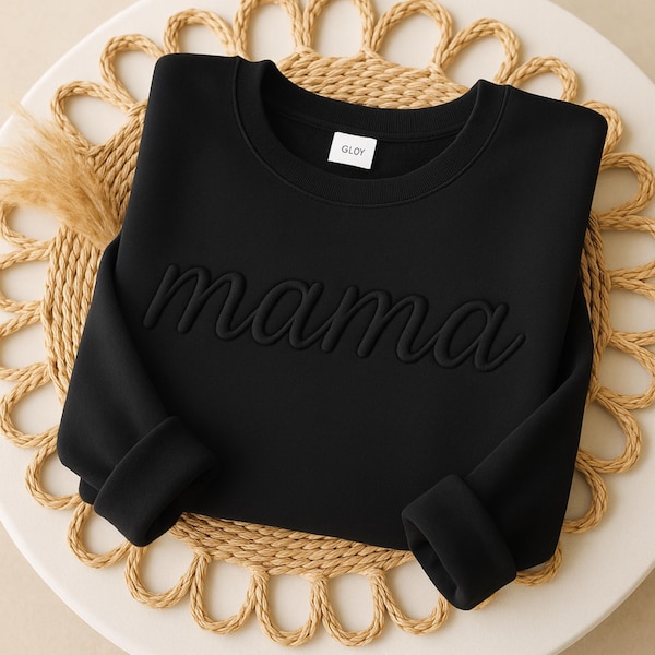 Embroidered Mama Sweatshirt, Retro Mom Tee, Girly Aesthetic Gift