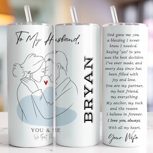 Vaso para mi esposo PNG, envoltorio para vaso de regalo de aniversario, envoltorio para vaso personalizado para esposo, tú y yo tenemos este vaso PNG, sublimación para esposo