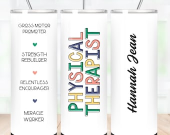 Physical Therapist Tumbler Wrap PNG: 20oz Sublimation Design (Digital Download)