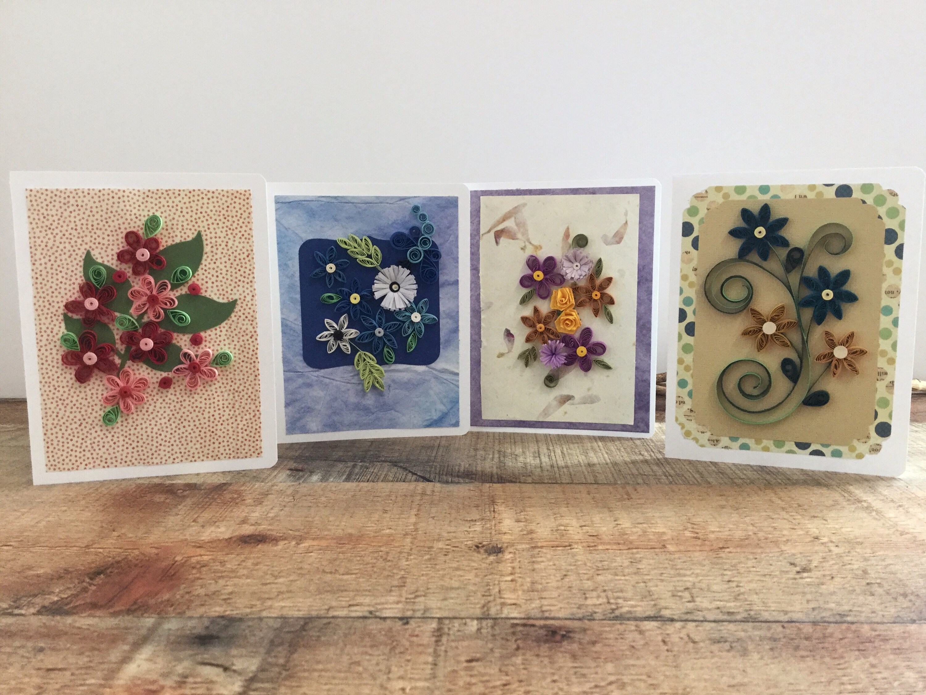 Any Occasion Quilled Card Set Floral Quilled Blank Note Cards Etsy