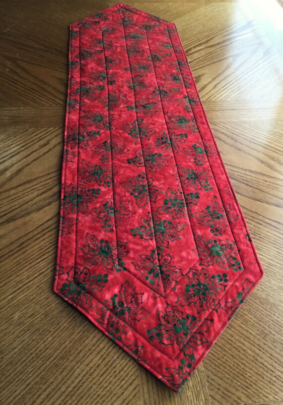 Items similar to Christmas Table Runner, Holiday Table Runner, Red and