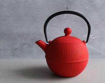 Japanse Tetsubin Theepot Nambu Tekki | Rode Gietijzeren Theepot 0.5L met Zeef | Traditioneel Iwate Ambacht