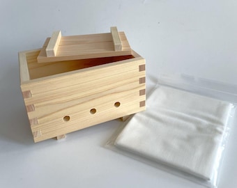 Rectangular Hinoki Wood Tofu Maker - Authentic Japanese Press for Organic, Firm Tofu | Eco-Friendly