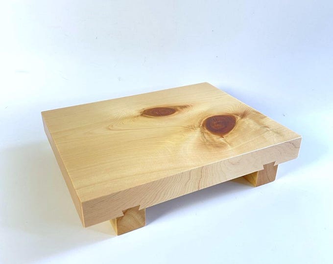 Wooden Sushi Tray | Japanese Hinoki Sushi Serving Plate | Handmade Tableware