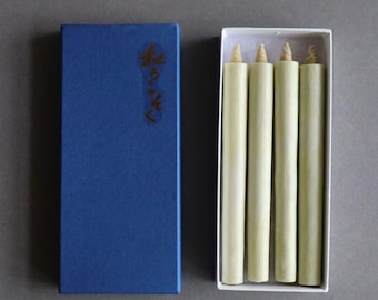 15.5cm/6.1in | Japanese Sumac Wax Taper Candles - Organic Set of 4