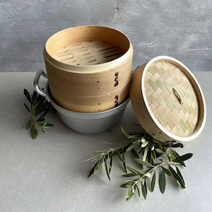 2 sizes | Handcrafted 2-Tier Cedar Seiro Steam Basket Set with Japanese Aluminum Pot – Traditional Steaming Baskets | φ7-8.2inches (18-21cm)