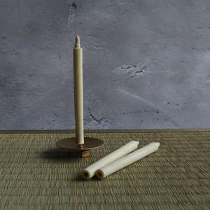 11cm/4.3in | Japanese Sumac Wax Taper Candles - Organic Set of 12