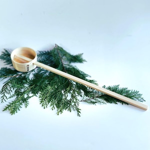 Handmade Wooden Sauna Ladle | Japanese Style | Hinoki cypress | Length 20&quot; / 51cm
