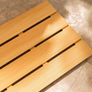Alfombra de baño Hinoki madera – secado rápido spa japonés