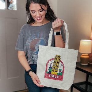 Italy Tote Bag, Italy Wedding Gift, Italy Bachelorette Gift, Wedding Favors, Rome Souvenir, Italy Travel Bag, Italy Travel Tote