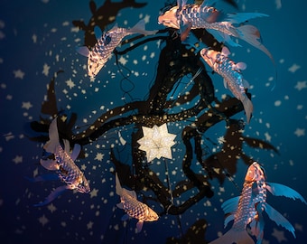Paper Koi Lantern: DIY fish lamp kit (8-Pack)