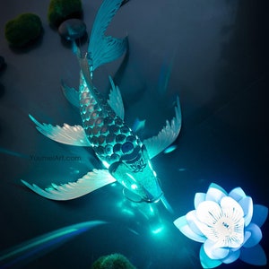 Lanterna Koi di carta fai da te - Illumina la tua casa con le lampade a forma di pesce puzzle 3D (kit di carta pretagliata)