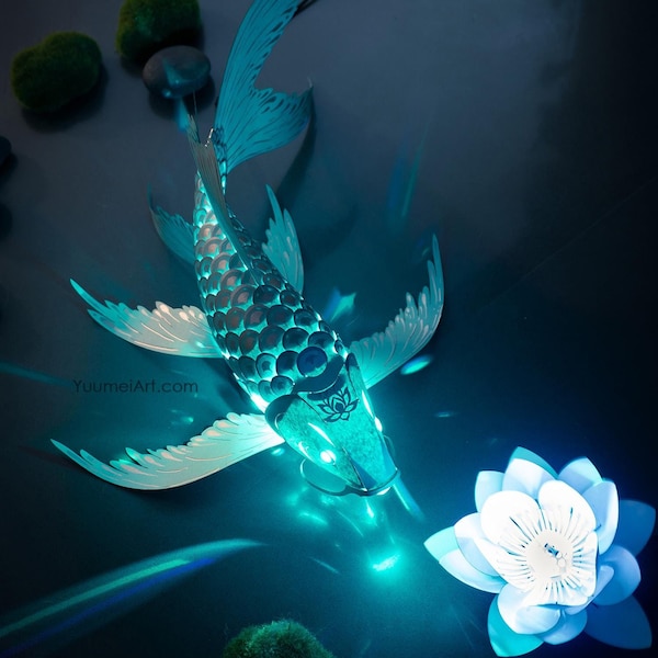 Linterna de papel Koi: Kit de lámpara de pez DIY