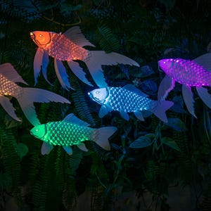 Lanterna Koi di carta fai da te da 5 pezzi - Illumina la tua casa con lampade a forma di pesce puzzle 3D (kit di carta pretagliata)
